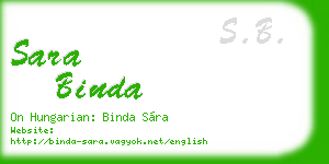 sara binda business card